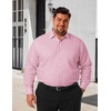 COOFANDY Big and Tall Dress Shirts for Men Long Sleeve Wrinkle Free Button Down Shirt Stretch Business Shirt(Pink)