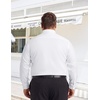 COOFANDY Big and Tall Dress Shirts for Men Long Sleeve Wrinkle Free Button Down Shirt Stretch Business Shirt(White)