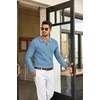 COOFANDY Men Long Sleeve Knit Shirt Polo Collared Sweater Classic Pullover | Classic V-Neck Knit Polo Sweater With Textured Finish And Comfortable Fit For Business Casual, Office And Weekends.
