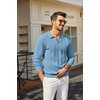 COOFANDY Men Long Sleeve Knit Shirt Polo Collared Sweater Classic Pullover | Classic V-Neck Knit Polo Sweater With Textured Finish And Comfortable Fit For Business Casual, Office And Weekends.