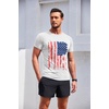 COOFANDY Men’s 3 Pack Workout T Shirts Short Sleeve Athletic Gym T Shirt | Raglan Sleeve, Crew Neck, Moisture Wicking, Lightweight Cooling Running Shirts,Performance Tee for Gym Tennis Hiking(American Flag White)