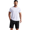 COOFANDY Men’s 3 Pack Workout T Shirts Short Sleeve Athletic Gym T Shirt | Raglan Sleeve, Crew Neck, Moisture Wicking, Lightweight Cooling Running Shirts,Performance Tee for Gym Tennis Hiking(N-white/White/White)