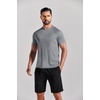 COOFANDY Men’s 3 Pack Workout T Shirts Short Sleeve Athletic Gym T Shirt | Raglan Sleeve, Crew Neck, Moisture Wicking, Lightweight Cooling Running Shirts,Performance Tee for Gym Tennis Hiking(N-black/White/Light Grey)