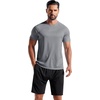COOFANDY Men’s 3 Pack Workout T Shirts Short Sleeve Athletic Gym T Shirt | Raglan Sleeve, Crew Neck, Moisture Wicking, Lightweight Cooling Running Shirts,Performance Tee for Gym Tennis Hiking(N-black/White/Light Grey)