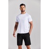 COOFANDY Men’s 3 Pack Workout T Shirts Short Sleeve Athletic Gym T Shirt | Raglan Sleeve, Crew Neck, Moisture Wicking, Lightweight Cooling Running Shirts,Performance Tee for Gym Tennis Hiking(N-white/White/White)