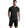 COOFANDY Men’s 3 Pack Workout T Shirts Short Sleeve Athletic Gym T Shirt | Raglan Sleeve, Crew Neck, Moisture Wicking, Lightweight Cooling Running Shirts,Performance Tee for Gym Tennis Hiking(N-black/Black/Black)