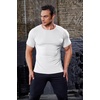 COOFANDY Men’s 3 Pack Workout T Shirts Short Sleeve Athletic Gym T Shirt | Raglan Sleeve, Crew Neck, Moisture Wicking, Lightweight Cooling Running Shirts,Performance Tee for Gym Tennis Hiking(White)