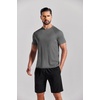 COOFANDY Men’s 3 Pack Workout T Shirts Short Sleeve Athletic Gym T Shirt | Raglan Sleeve, Crew Neck, Moisture Wicking, Lightweight Cooling Running Shirts,Performance Tee for Gym Tennis Hiking(N-black/Dark Grey/Light Grey)