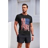 COOFANDY Men’s 3 Pack Workout T Shirts Short Sleeve Athletic Gym T Shirt | Raglan Sleeve, Crew Neck, Moisture Wicking, Lightweight Cooling Running Shirts,Performance Tee for Gym Tennis Hiking(American Flag Black)