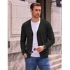 COOFANDY Mens Cardigan Sweater Long Sleeve Lightweight V Neck Knit Cardigan | Button Down, Knitted, Light Weight, Ribbed Hem, Stretch, Soft, Classic Fit, Casual, Dress, Business, Men Cardigans(Black)
