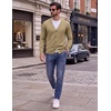 COOFANDY Mens Cardigan Sweater Long Sleeve Lightweight V Neck Knit Cardigan | Button Down, Knitted, Light Weight, Ribbed Hem, Stretch, Soft, Classic Fit, Casual, Dress, Business, Men Cardigans(Khaki)