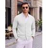 COOFANDY Mens Cardigan Sweater Long Sleeve Lightweight V Neck Knit Cardigan | Button Down, Knitted, Light Weight, Ribbed Hem, Stretch, Soft, Classic Fit, Casual, Dress, Business, Men Cardigans(White)