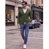 COOFANDY Mens Cardigan Sweater Long Sleeve Lightweight V Neck Knit Cardigan | Button Down, Knitted, Light Weight, Ribbed Hem, Stretch, Soft, Classic Fit, Casual, Dress, Business, Men Cardigans(Army Green)