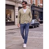 COOFANDY Mens Cardigan Sweater Long Sleeve Lightweight V Neck Knit Cardigan | Button Down, Knitted, Light Weight, Ribbed Hem, Stretch, Soft, Classic Fit, Casual, Dress, Business, Men Cardigans(Light Khaki)