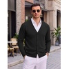 COOFANDY Mens Cardigan Sweater Long Sleeve Lightweight V Neck Knit Cardigan | Button Down, Knitted, Light Weight, Ribbed Hem, Stretch, Soft, Classic Fit, Casual, Dress, Business, Men Cardigans(Black)