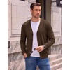 COOFANDY Mens Cardigan Sweater Long Sleeve Lightweight V Neck Knit Cardigan | Button Down, Knitted, Light Weight, Ribbed Hem, Stretch, Soft, Classic Fit, Casual, Dress, Business, Men Cardigans(Brown)