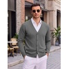 COOFANDY Mens Cardigan Sweater Long Sleeve Lightweight V Neck Knit Cardigan | Button Down, Knitted, Light Weight, Ribbed Hem, Stretch, Soft, Classic Fit, Casual, Dress, Business, Men Cardigans(Dark Grey)