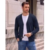 COOFANDY Mens Cardigan Sweater Long Sleeve Lightweight V Neck Knit Cardigan | Button Down, Knitted, Light Weight, Ribbed Hem, Stretch, Soft, Classic Fit, Casual, Dress, Business, Men Cardigans(Navy Blue)