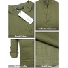 COOFANDY Men’s Cotton Linen Henley T-Shirts Long Sleeve Casual Beach Shirts | Mens Linen Shirt,Regular Relaxed Fit,Lightweight,Breathable,and Moisture-wicking for Beach,Vacation or Everyday Summer Wear(Army Green)
