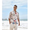 COOFANDY Men’s Cotton Linen Henley T-Shirts Long Sleeve Casual Beach Shirts | Mens Linen Shirt,Regular Relaxed Fit,Lightweight,Breathable,and Moisture-wicking for Beach,Vacation or Everyday Summer Wear(Khaki Floral)