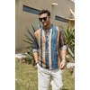 COOFANDY Men’s Cotton Linen Henley T-Shirts Long Sleeve Casual Beach Shirts | Mens Linen Shirt,Regular Relaxed Fit,Lightweight,Breathable,and Moisture-wicking for Beach,Vacation or Everyday Summer Wear(Painting)