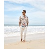 COOFANDY Men’s Cotton Linen Henley T-Shirts Long Sleeve Casual Beach Shirts | Mens Linen Shirt,Regular Relaxed Fit,Lightweight,Breathable,and Moisture-wicking for Beach,Vacation or Everyday Summer Wear(Khaki Floral)