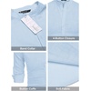 COOFANDY Men’s Cotton Linen Henley T-Shirts Long Sleeve Casual Beach Shirts | Mens Linen Shirt,Regular Relaxed Fit,Lightweight,Breathable,and Moisture-wicking for Beach,Vacation or Everyday Summer Wear(Sky Blue)