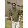COOFANDY Men’s Cotton Linen Henley T-Shirts Long Sleeve Casual Beach Shirts | Mens Linen Shirt,Regular Relaxed Fit,Lightweight,Breathable,and Moisture-wicking for Beach,Vacation or Everyday Summer Wear(Army Green)