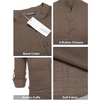COOFANDY Men’s Cotton Linen Henley T-Shirts Long Sleeve Casual Beach Shirts | Mens Linen Shirt,Regular Relaxed Fit,Lightweight,Breathable,and Moisture-wicking for Beach,Vacation or Everyday Summer Wear(Brown)