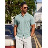 COOFANDY Men’s Knit Short Sleeve Button Down Polo Shirts | Knit Shirt,Vintage Casual Shirts,Summer Beach Vacation,Breathable Soft Knit Texture,Button Up Shirts(Ice Green)