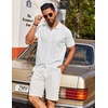 COOFANDY Men’s Knit Short Sleeve Button Down Polo Shirts | Knit Shirt,Vintage Casual Shirts,Summer Beach Vacation,Breathable Soft Knit Texture,Button Up Shirts(White)