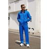 COOFANDY Men’s Tracksuit Casual Sweatsuit 2 Piece Full Zip Jogging Suit Set | Full Zip TrackSuit, Stand Collar, Elastic Waist Drawstring, 5 Pockets, Casual Athletic Jogging Outfits, Fall Sport Sweat Suit(Blue)