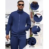 COOFANDY Men’s Tracksuit Casual Sweatsuit 2 Piece Full Zip Jogging Suit Set | Full Zip TrackSuit, Stand Collar, Elastic Waist Drawstring, 5 Pockets, Casual Athletic Jogging Outfits, Fall Sport Sweat Suit(Navy)