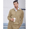 COOFANDY Men’s Tracksuit Casual Sweatsuit 2 Piece Full Zip Jogging Suit Set | Full Zip TrackSuit, Stand Collar, Elastic Waist Drawstring, 5 Pockets, Casual Athletic Jogging Outfits, Fall Sport Sweat Suit(Khaki)