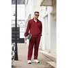 COOFANDY Men’s Tracksuit Casual Sweatsuit 2 Piece Full Zip Jogging Suit Set | Full Zip TrackSuit, Stand Collar, Elastic Waist Drawstring, 5 Pockets, Casual Athletic Jogging Outfits, Fall Sport Sweat Suit(Wine Red)