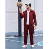 COOFANDY Men’s Tracksuit Casual Sweatsuit 2 Piece Full Zip Jogging Suit Set | Full Zip TrackSuit, Stand Collar, Elastic Waist Drawstring, 5 Pockets, Casual Athletic Jogging Outfits, Fall Sport Sweat Suit(Wine Red)