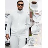 COOFANDY Men’s Tracksuit Casual Sweatsuit 2 Piece Full Zip Jogging Suit Set | Full Zip TrackSuit, Stand Collar, Elastic Waist Drawstring, 5 Pockets, Casual Athletic Jogging Outfits, Fall Sport Sweat Suit(White)