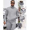 COOFANDY Men’s Tracksuit Casual Sweatsuit 2 Piece Full Zip Jogging Suit Set | Full Zip TrackSuit, Stand Collar, Elastic Waist Drawstring, 5 Pockets, Casual Athletic Jogging Outfits, Fall Sport Sweat Suit(Light Grey)