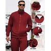 COOFANDY Men’s Tracksuit Casual Sweatsuit 2 Piece Full Zip Jogging Suit Set | Full Zip TrackSuit, Stand Collar, Elastic Waist Drawstring, 5 Pockets, Casual Athletic Jogging Outfits, Fall Sport Sweat Suit(Wine Red)