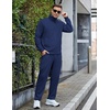 COOFANDY Men’s Tracksuit Casual Sweatsuit 2 Piece Full Zip Jogging Suit Set | Full Zip TrackSuit, Stand Collar, Elastic Waist Drawstring, 5 Pockets, Casual Athletic Jogging Outfits, Fall Sport Sweat Suit(Navy)