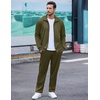 COOFANDY Men’s Tracksuit Casual Sweatsuit 2 Piece Full Zip Jogging Suit Set | Full Zip TrackSuit, Stand Collar, Elastic Waist Drawstring, 5 Pockets, Casual Athletic Jogging Outfits, Fall Sport Sweat Suit(Army Green)