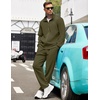 COOFANDY Men’s Tracksuit Casual Sweatsuit 2 Piece Full Zip Jogging Suit Set | Full Zip TrackSuit, Stand Collar, Elastic Waist Drawstring, 5 Pockets, Casual Athletic Jogging Outfits, Fall Sport Sweat Suit(Army Green)
