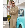 COOFANDY Men’s Tracksuit Casual Sweatsuit 2 Piece Full Zip Jogging Suit Set | Full Zip TrackSuit, Stand Collar, Elastic Waist Drawstring, 5 Pockets, Casual Athletic Jogging Outfits, Fall Sport Sweat Suit(Khaki)
