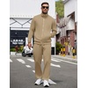 COOFANDY Men’s Tracksuit Casual Sweatsuit 2 Piece Full Zip Jogging Suit Set | Full Zip TrackSuit, Stand Collar, Elastic Waist Drawstring, 5 Pockets, Casual Athletic Jogging Outfits, Fall Sport Sweat Suit(Khaki)