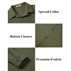 COOFANDY Stretch Mens Dress Shirts Wrinkle Free Long Sleeve Dress Shirt Muscle Fit Button Down Shirt(Army Green)