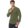 COOFANDY Stretch Mens Dress Shirts Wrinkle Free Long Sleeve Dress Shirt Muscle Fit Button Down Shirt(Army Green)