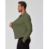 COOFANDY Stretch Mens Dress Shirts Wrinkle Free Long Sleeve Dress Shirt Muscle Fit Button Down Shirt(Army Green)