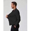 COOFANDY Stretch Mens Dress Shirts Wrinkle Free Long Sleeve Dress Shirt Muscle Fit Button Down Shirt(Black)