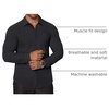 COOFANDY Stretch Mens Dress Shirts Wrinkle Free Long Sleeve Dress Shirt Muscle Fit Button Down Shirt(Black)