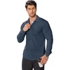 COOFANDY Stretch Mens Dress Shirts Wrinkle Free Long Sleeve Dress Shirt Muscle Fit Button Down Shirt(Dark Blue)